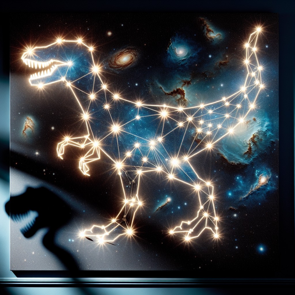 illuminated dino constellation wall art