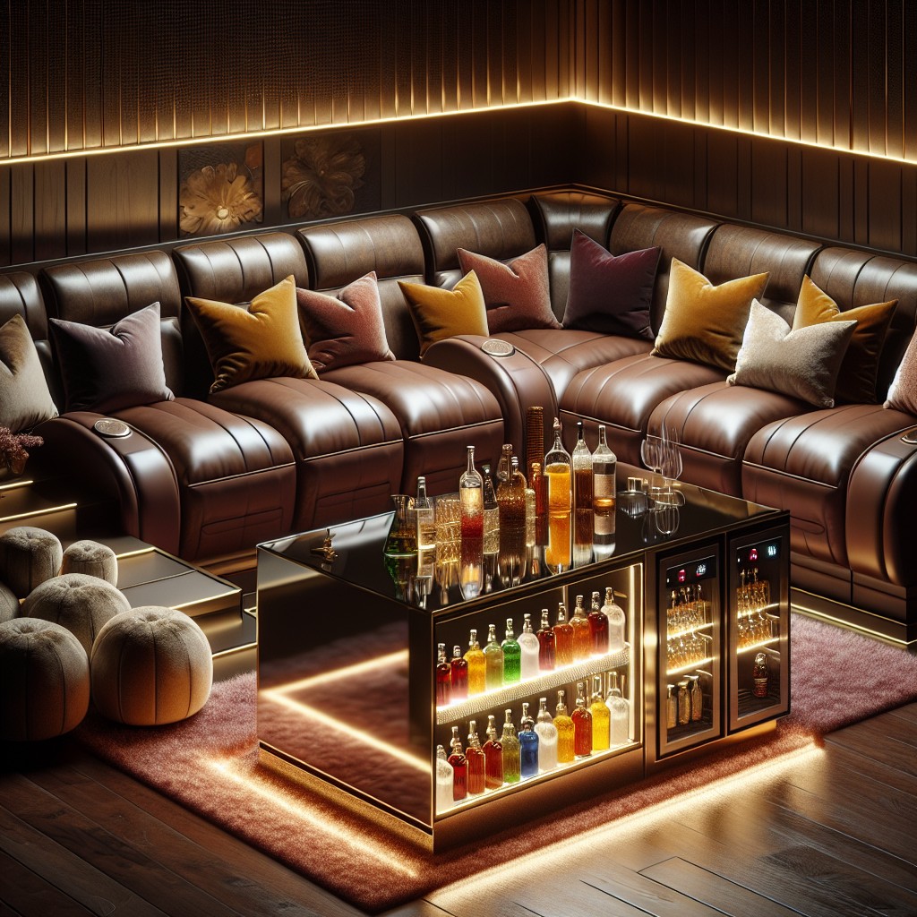 integrate a mini bar within your movie sofa