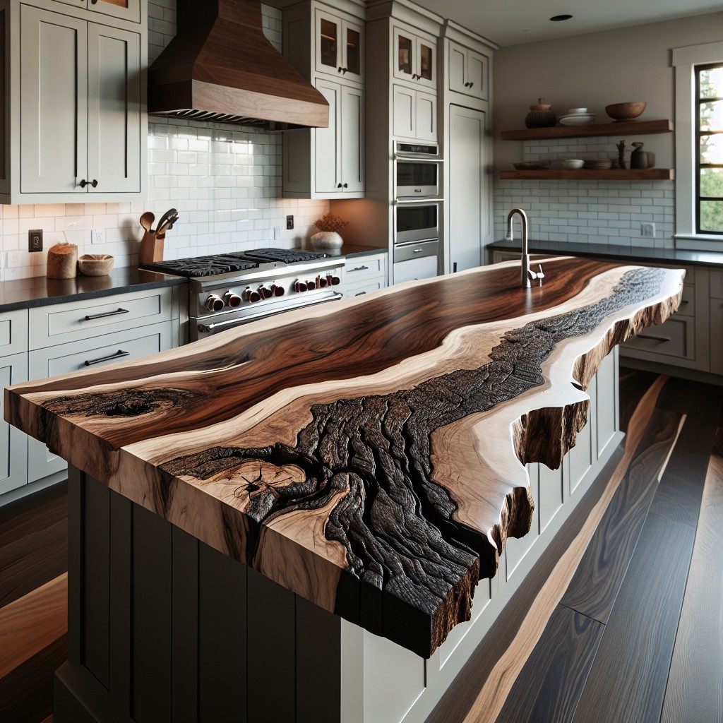 live edge black walnut kitchen counters