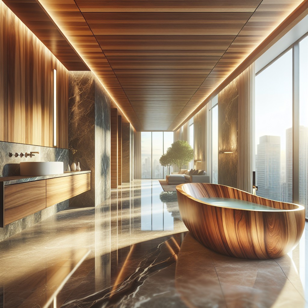 oak wood bathtub designs
