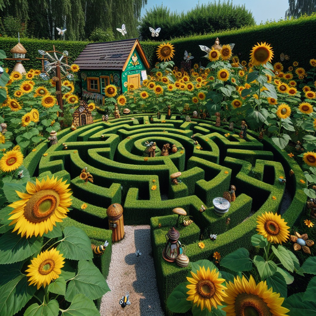 sunflower maze for a whimsical backyard