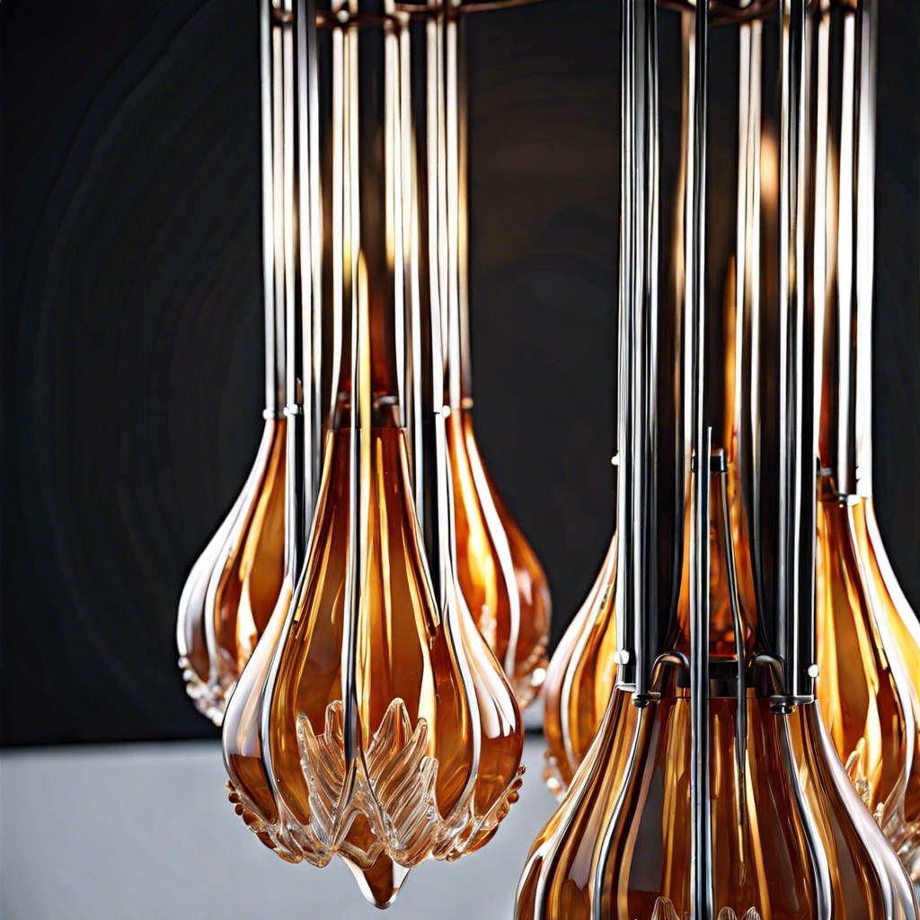 abstract design fluted glass chandelier