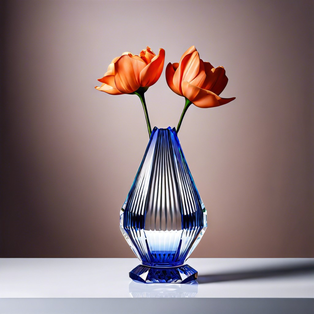 accent piece crystal fluted vase