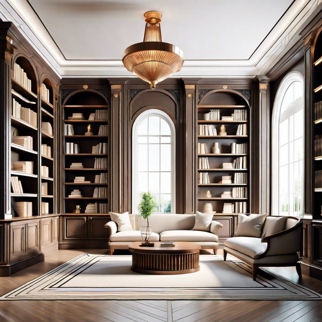add sophistication to bookshelves with fluted trim