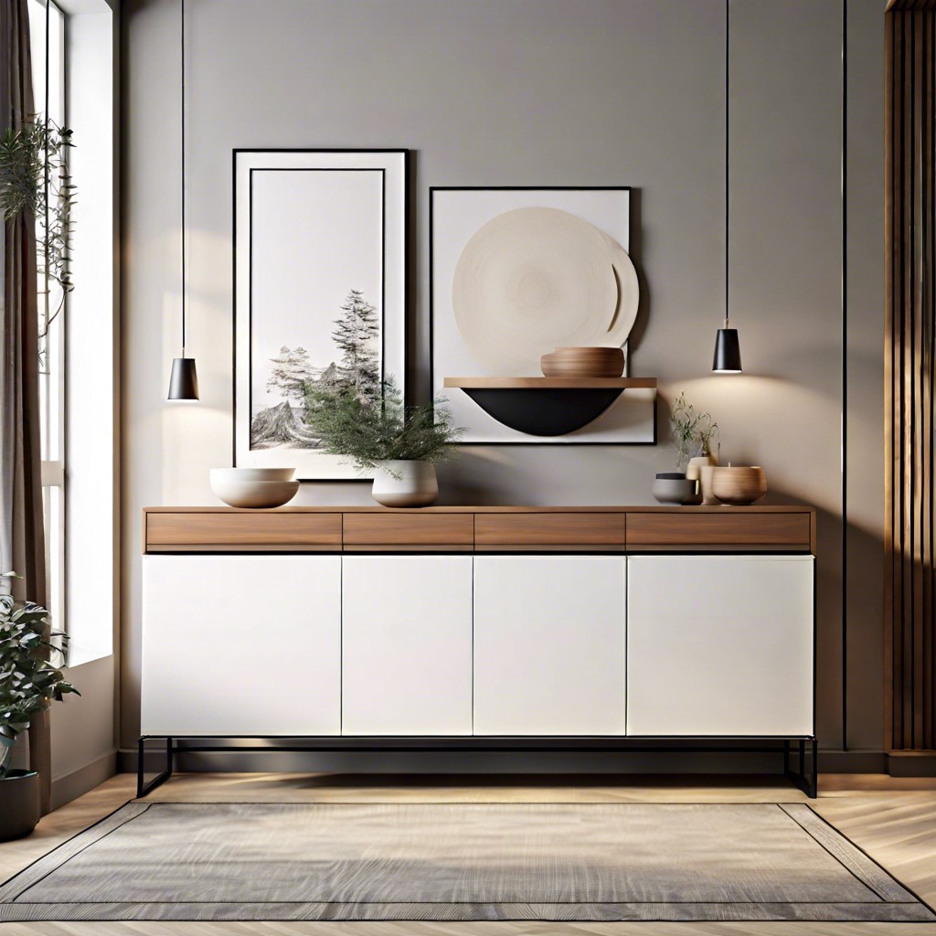 adopt a minimalist hanging sideboard for a modern touch