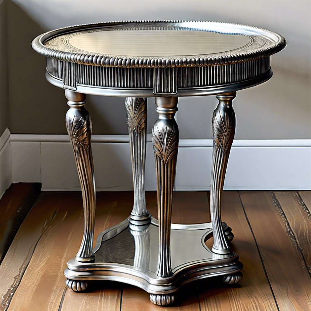 antique silver fluted side table