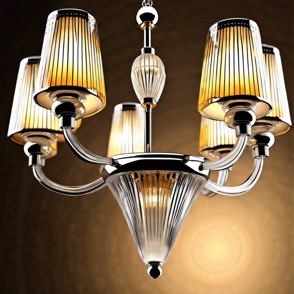 art decor fluted glass chandelier