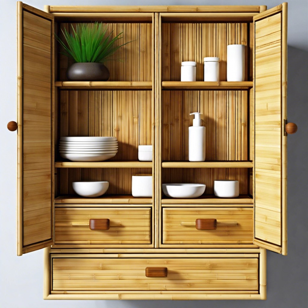 bamboo zen themed medicine cabinet