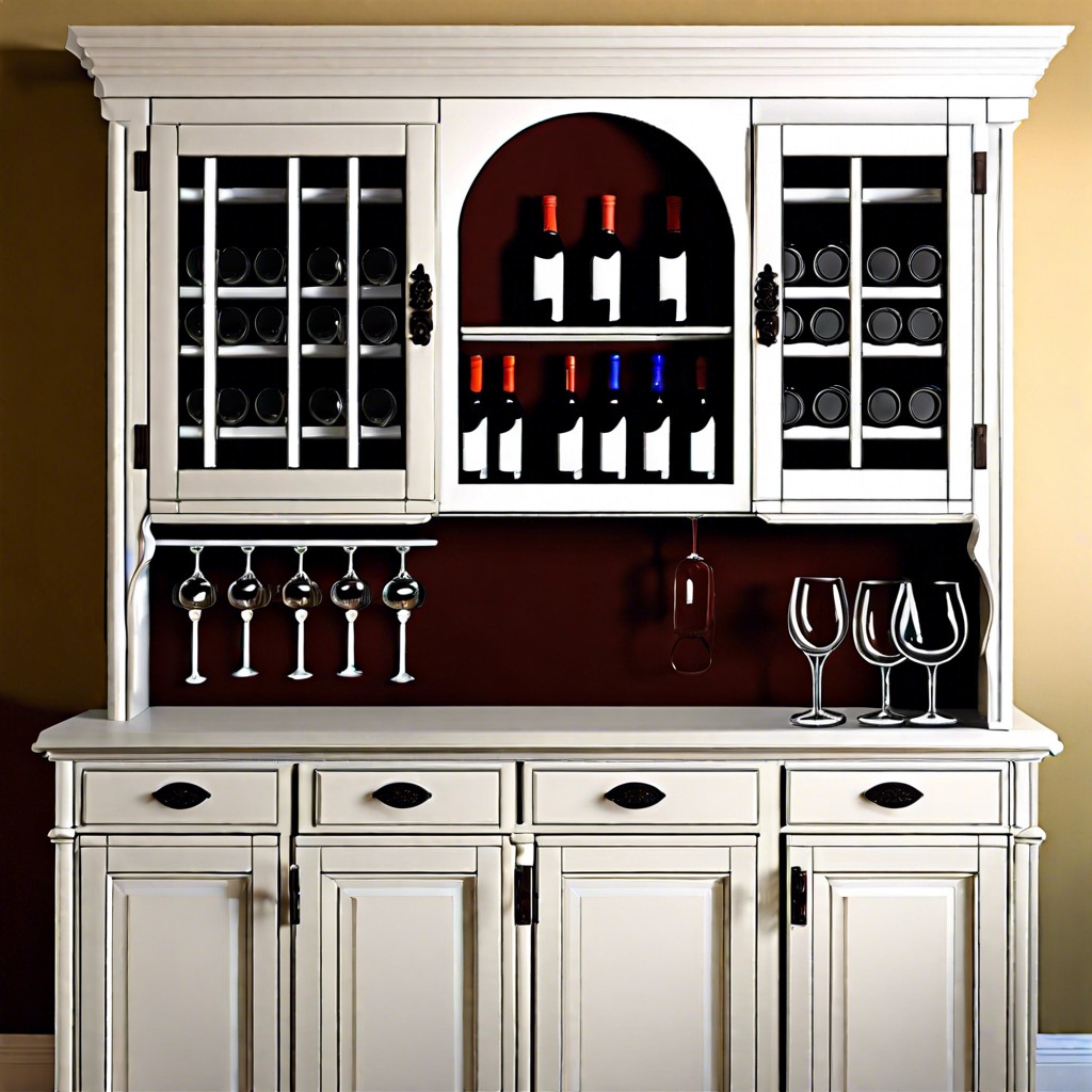 bar cabinet with built in wine racks