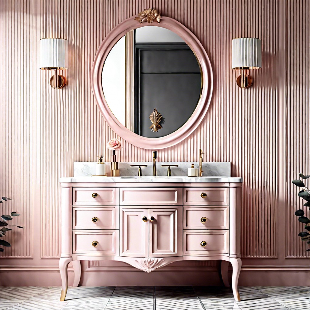 blush pink fluted vanity for a feminine touch