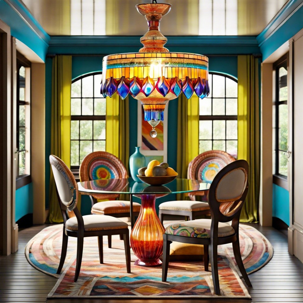 bohemian style fluted glass chandelier