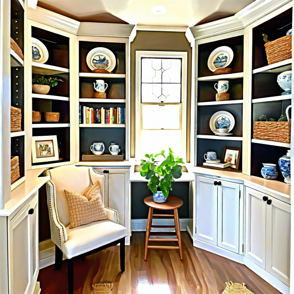 bookcase with added reading nook