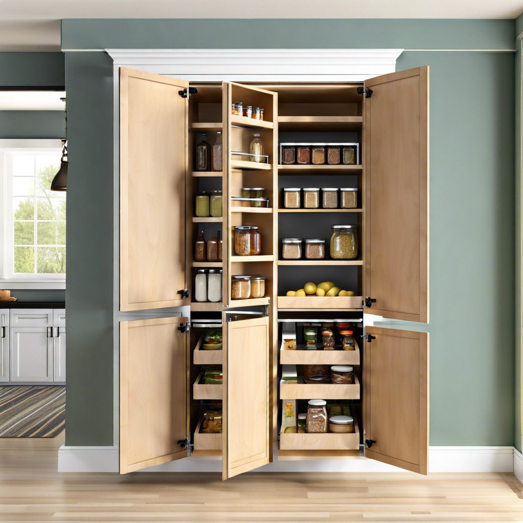 built into wall slide out pantry