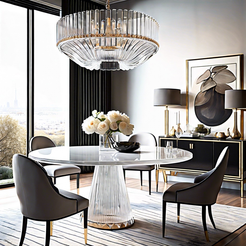 chic acrylic fluted dining table