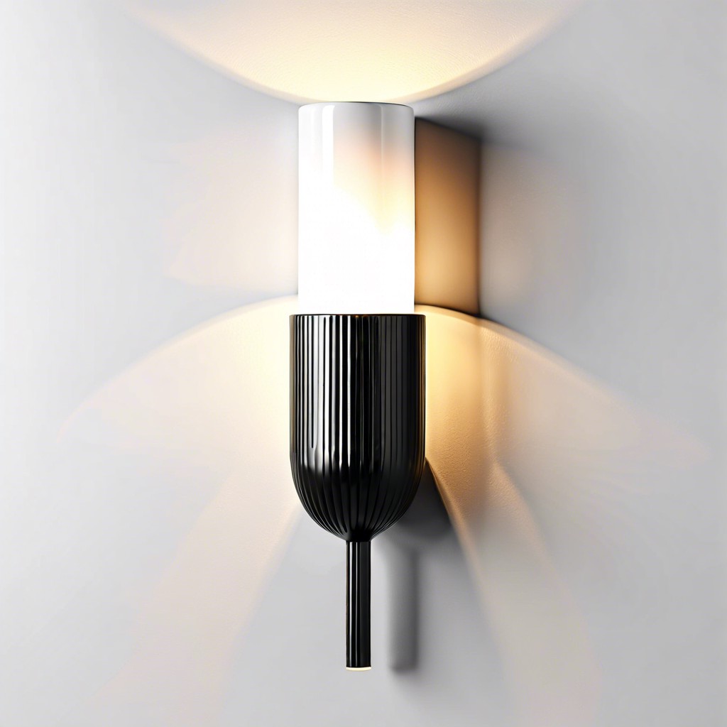 chic contemporary black fluted sconce