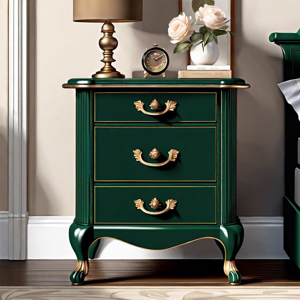 classic style fluted nightstand with cabriole legs