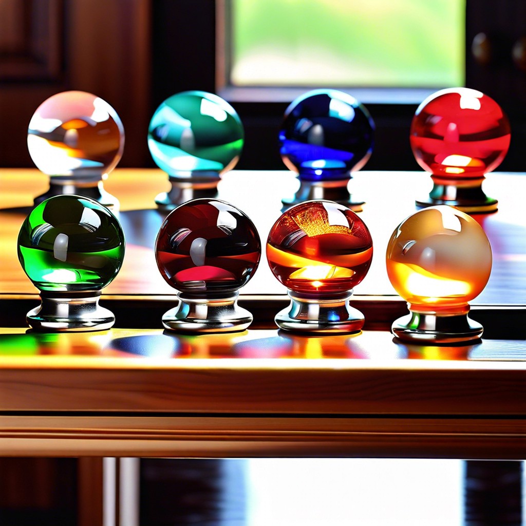colored glass cabinet knobs