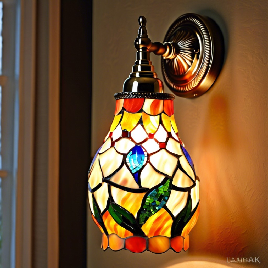 colorful mosaic fluted sconce