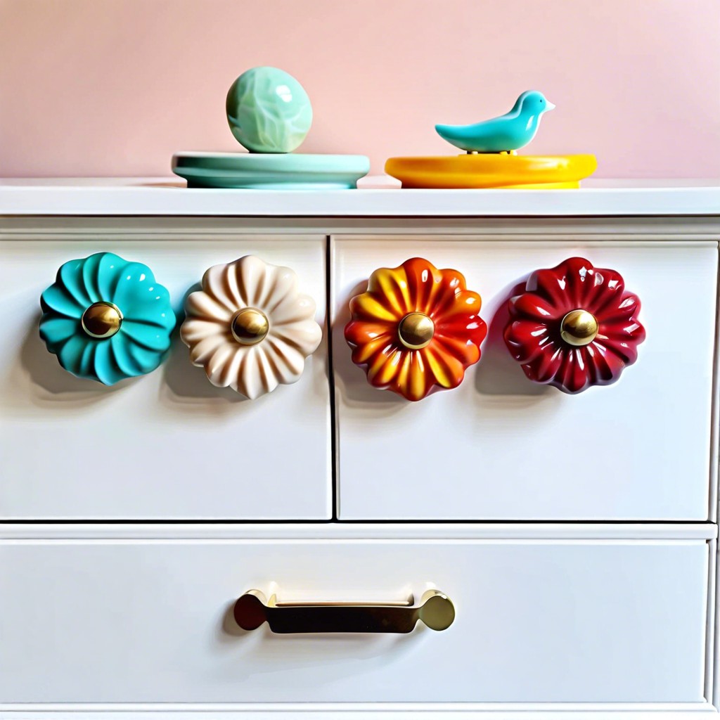 colorful resin fluted knobs for childrens furniture