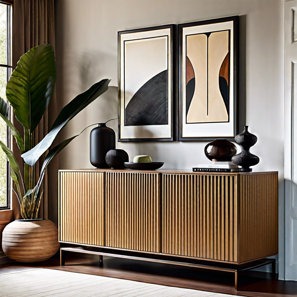 compact fluted credenza for small spaces