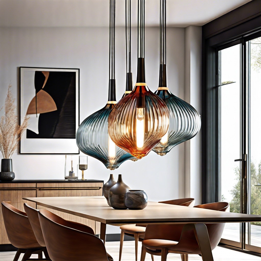 contemporary fluted glass pendant lights