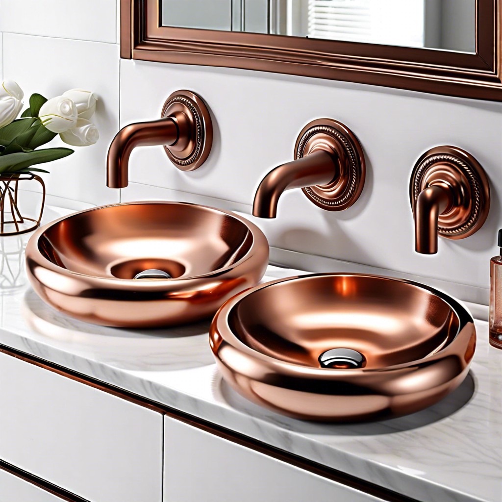 copper toned escutcheon plates