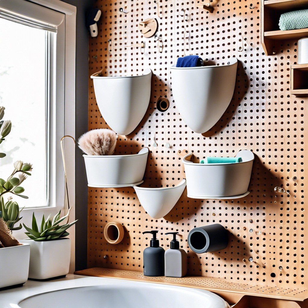 create a pegboard wall with customizable holders
