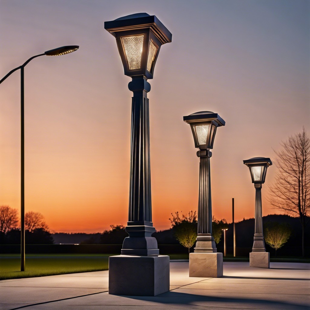 decorative fluted concrete lamp posts