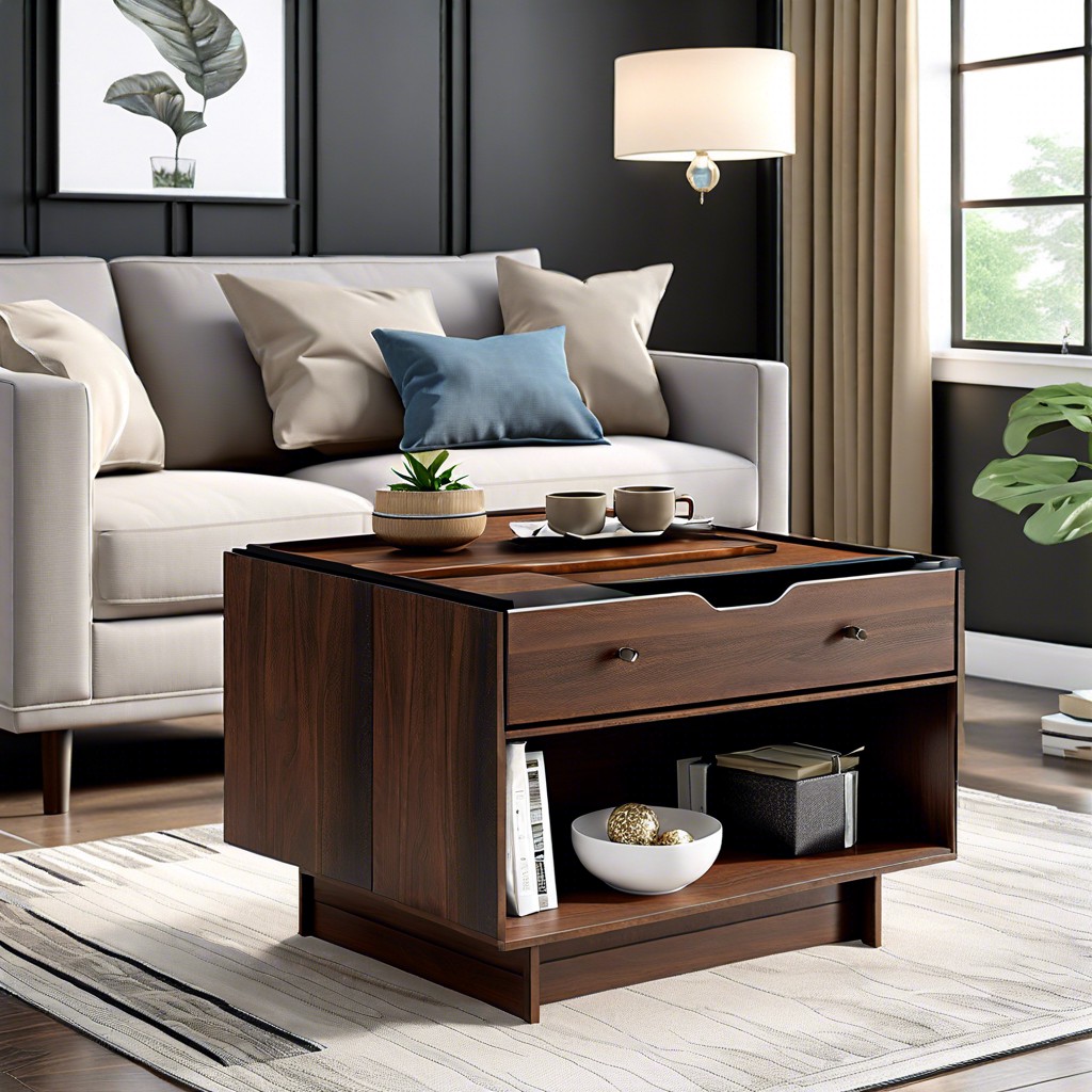 design end tables with hidden compartments