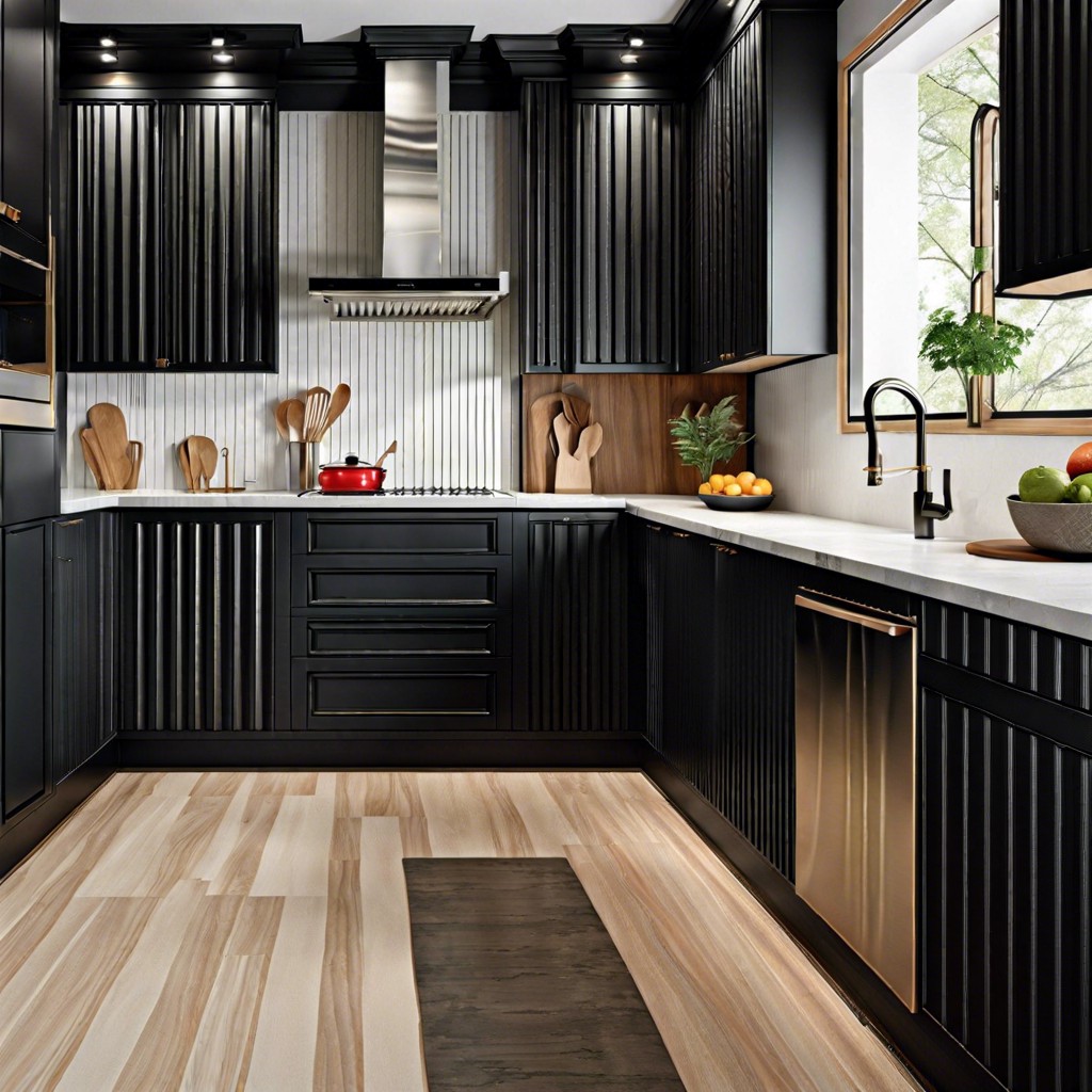 design with vertical black paneling for texture