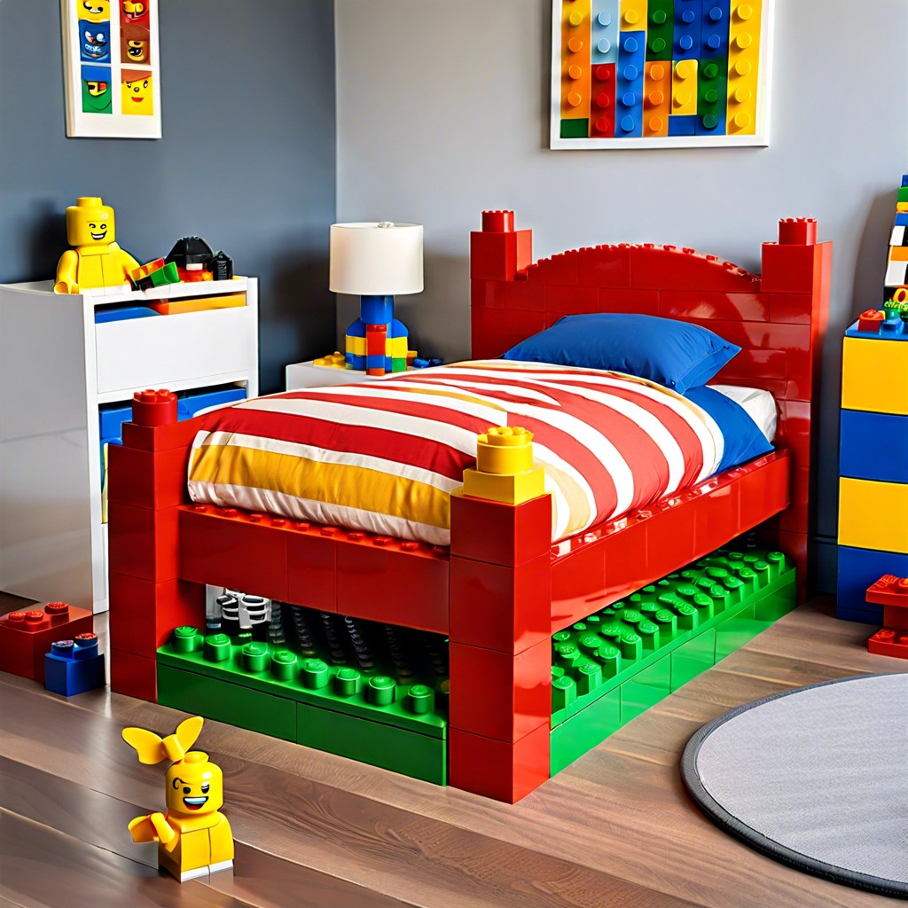 diy lego® bed legs stands of imagination