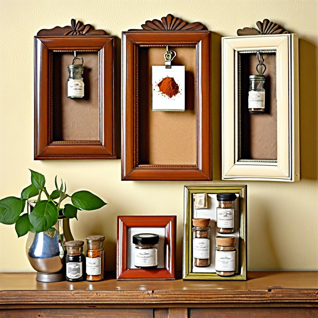 diy spice rack from old picture frames