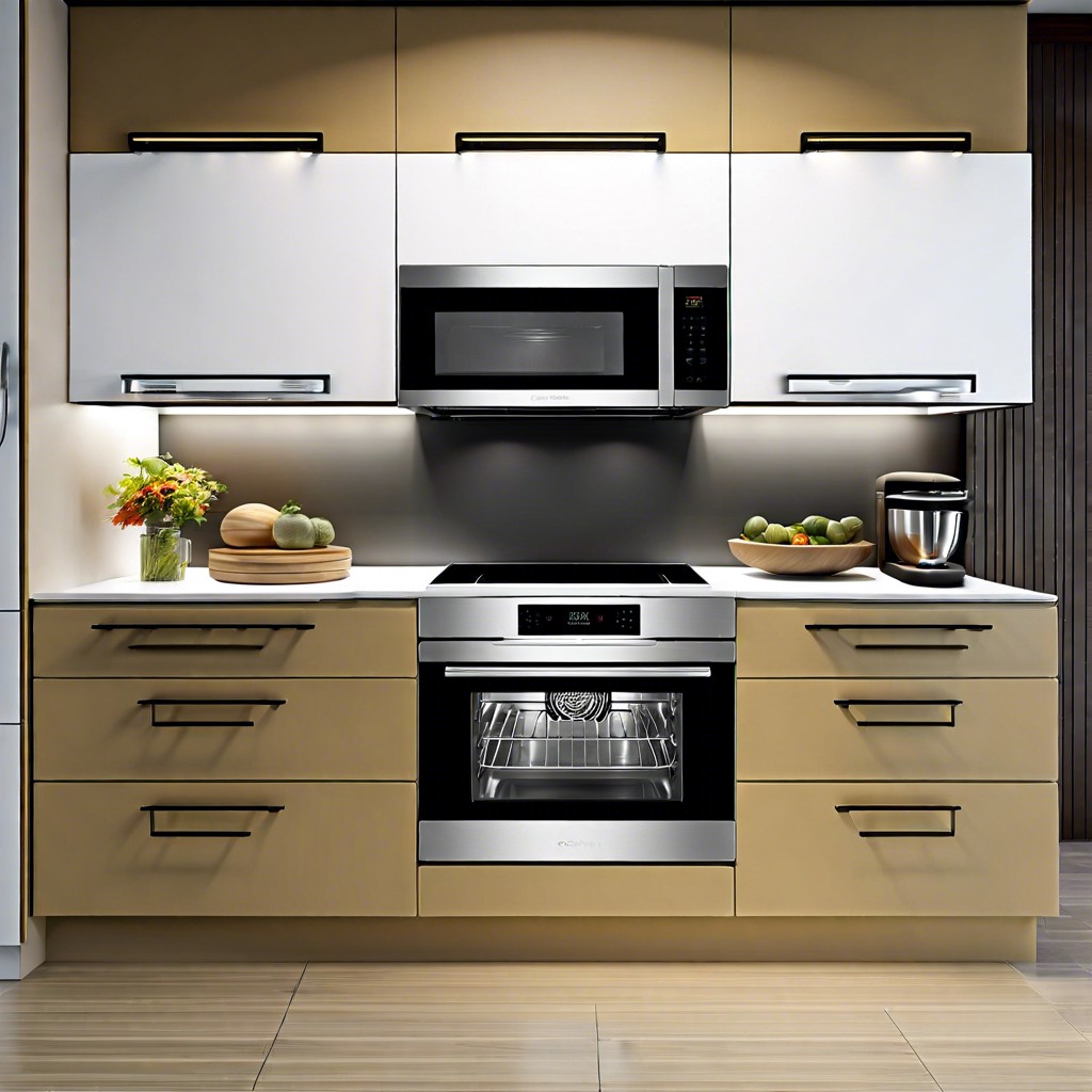 dual microwave and oven column cabinet