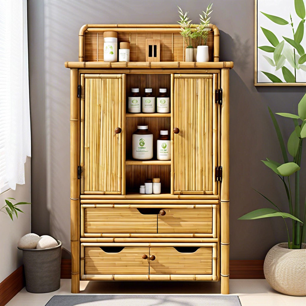 eco friendly bamboo medicine cabinet