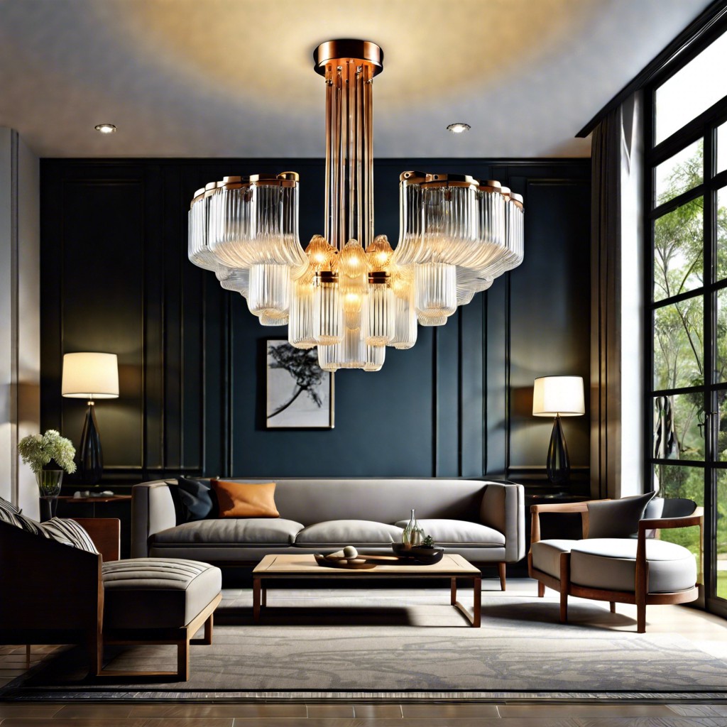 energy efficient fluted glass chandeliers