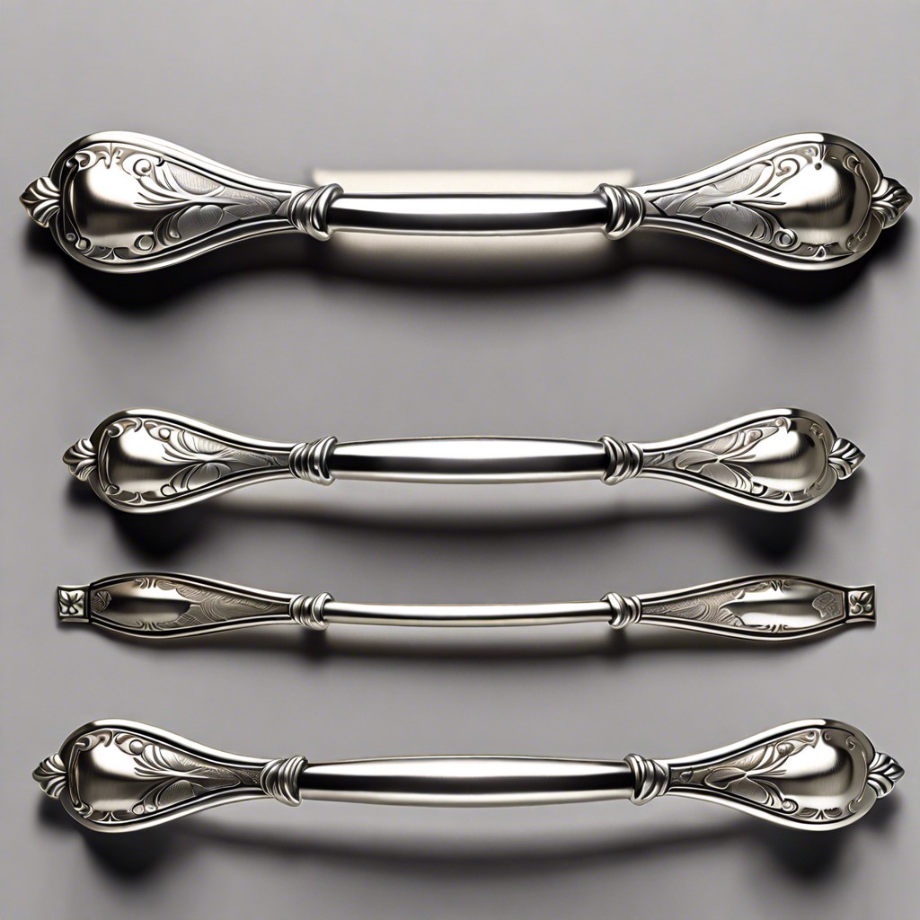 engraved silver pulls for detailed elegance