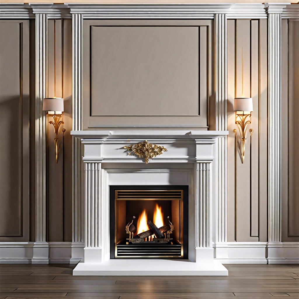finish fireplace mantels with fluted trims