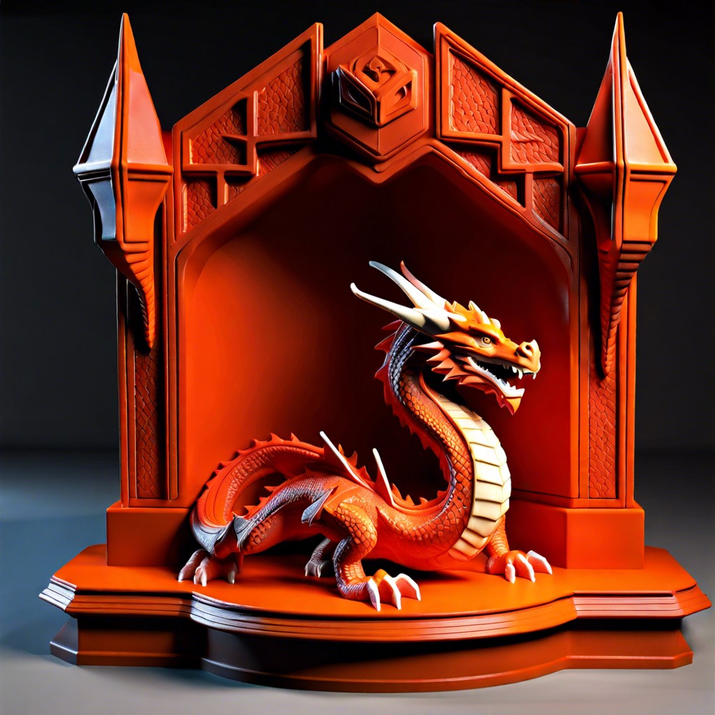 fire breathing dragon 3d printed corners