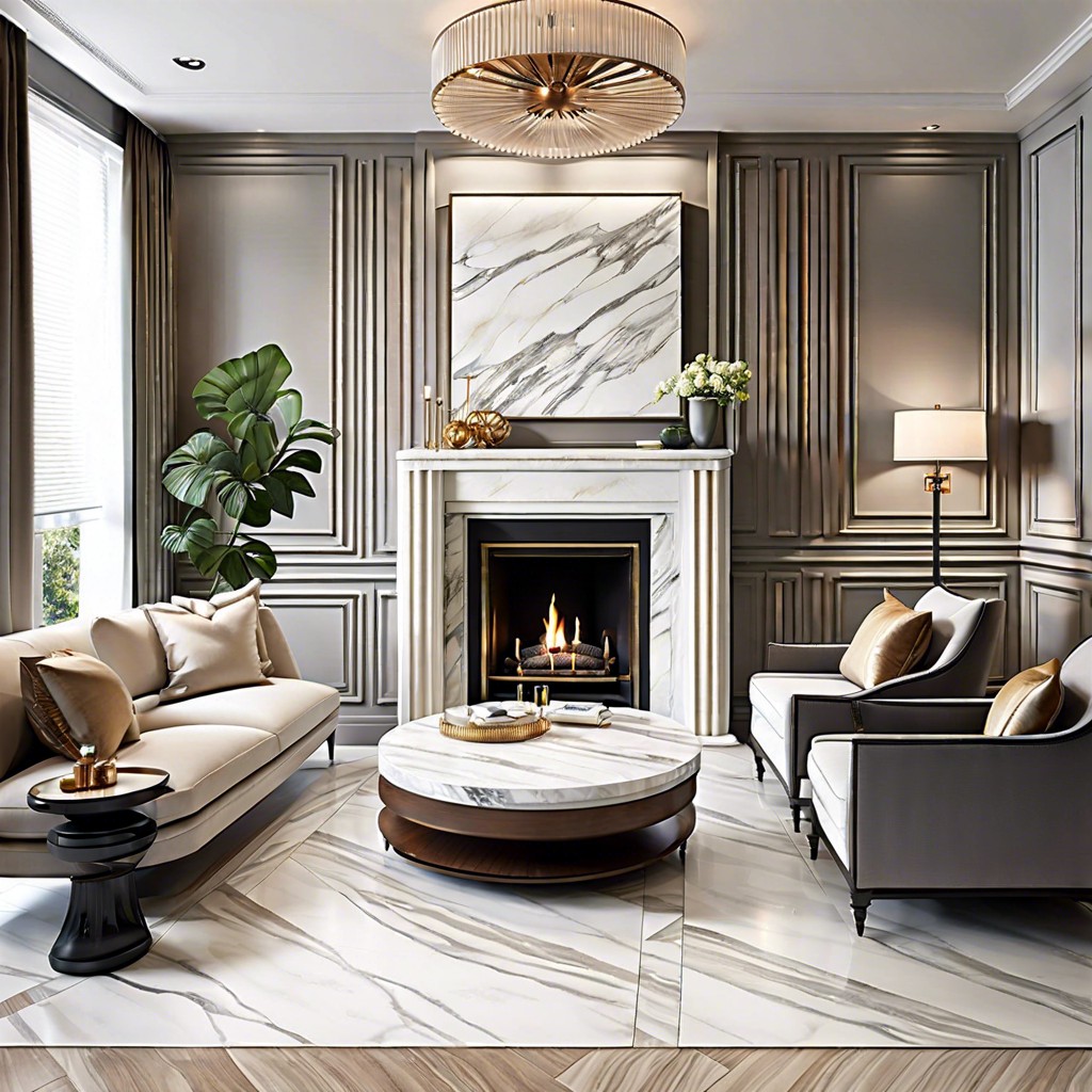 fireplace surround with fluted marble