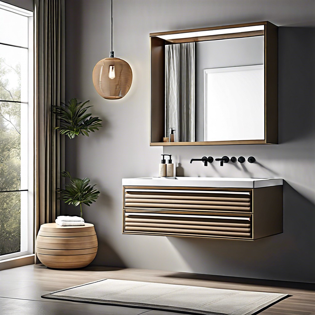 floating fluted bathroom vanity for a modern design