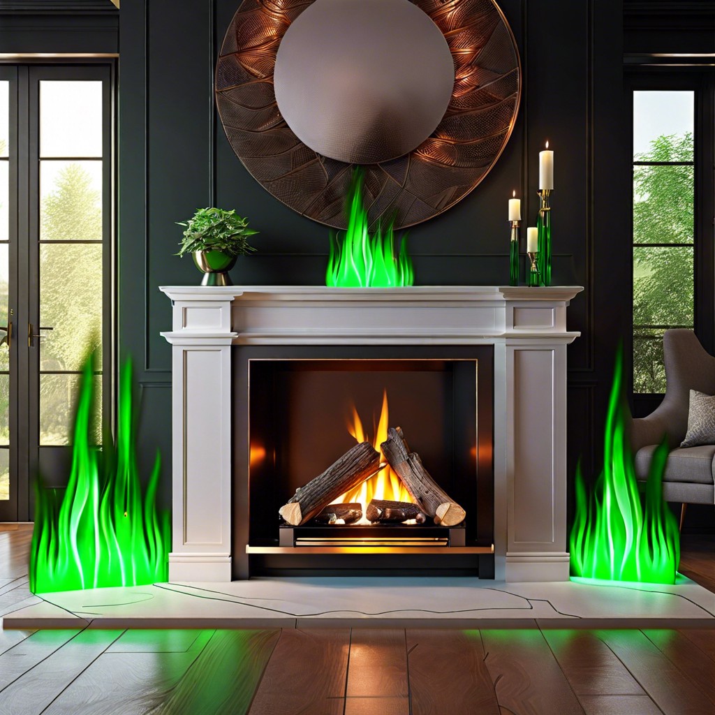 floo network green flames use green colored light effects for a magical fire