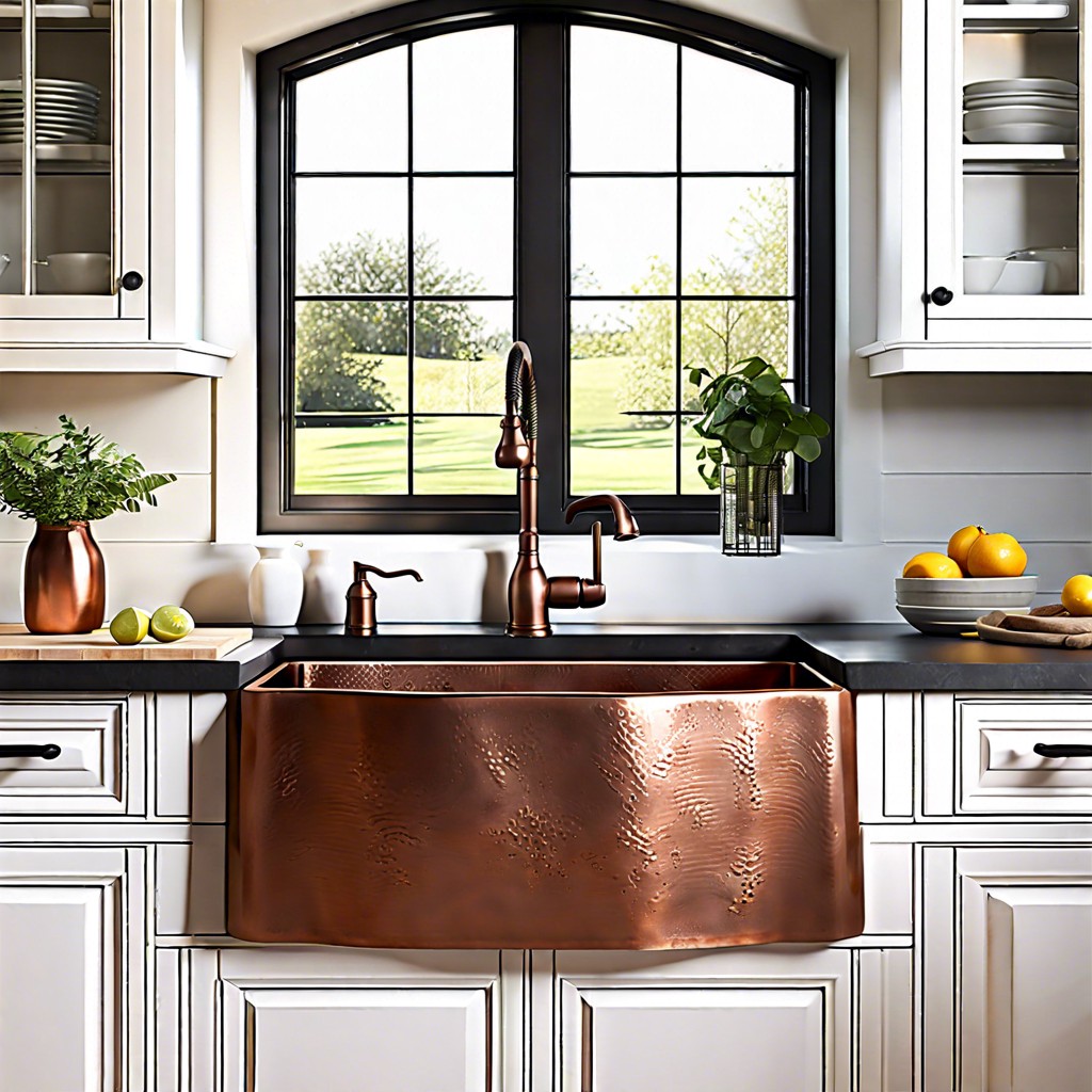 fluted copper farmhouse sink