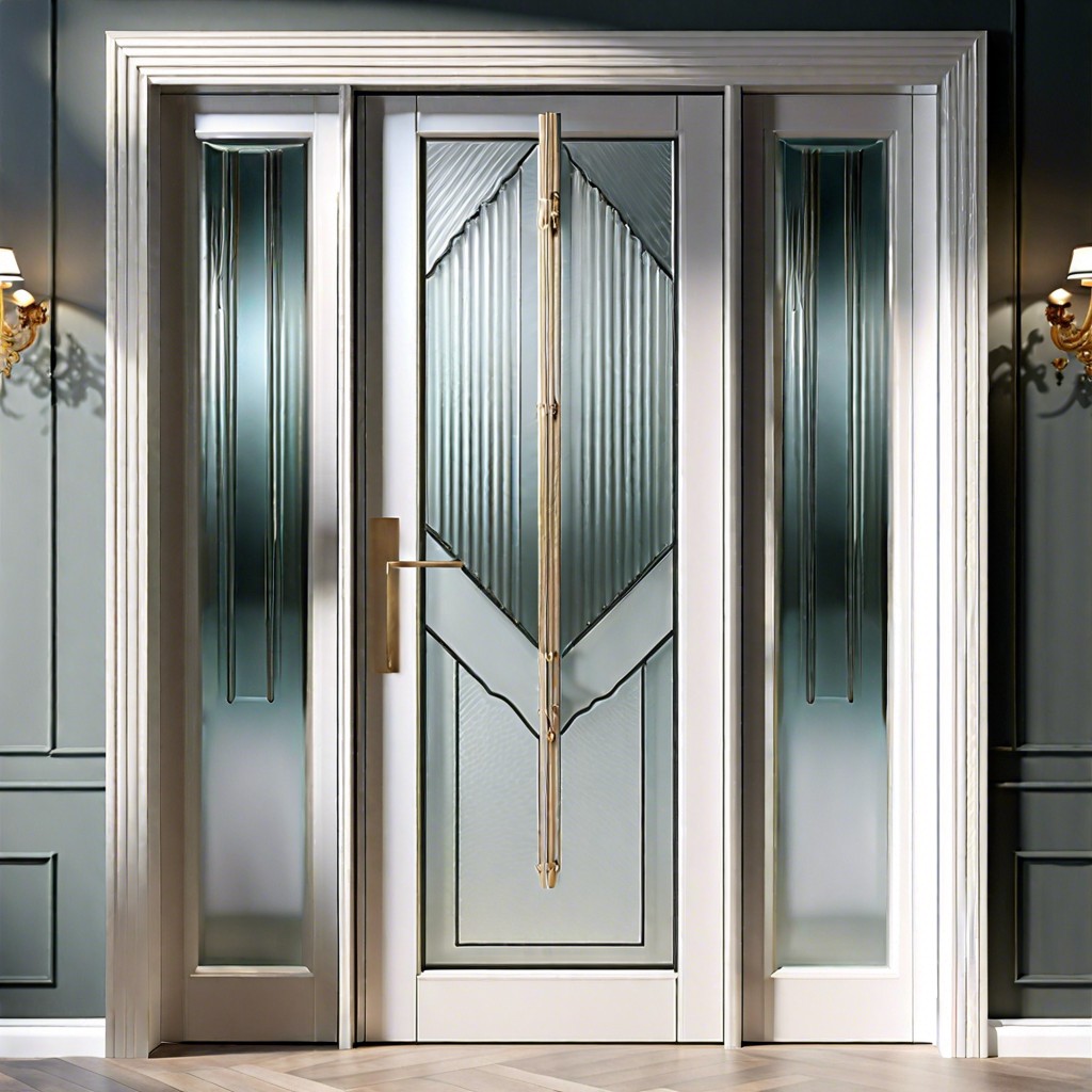 fluted glass door with customized handles