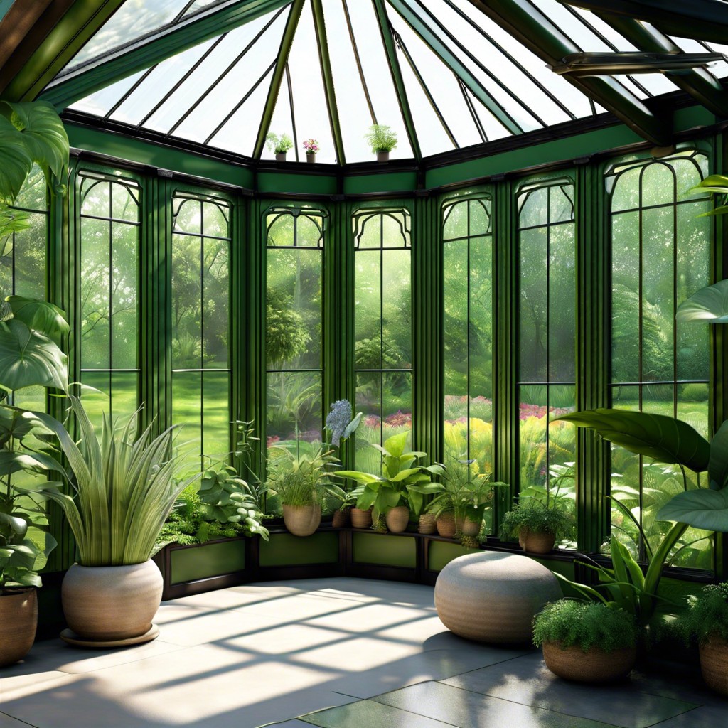 fluted glass greenhouse windows