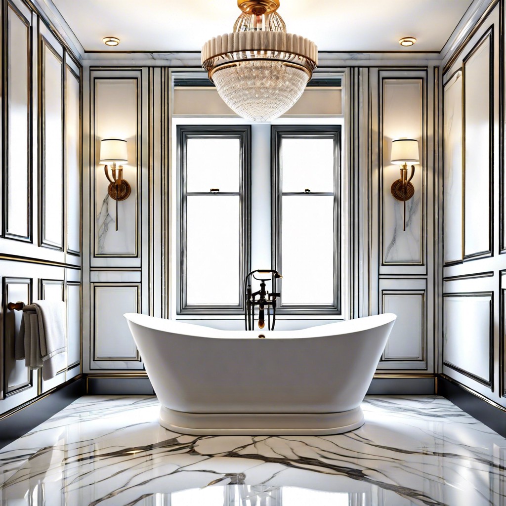 fluted marble bathtub surround