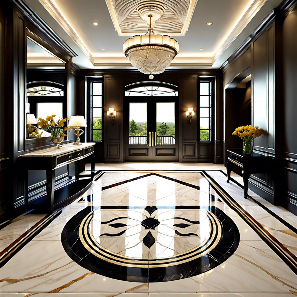 fluted marble tile as foyers floors