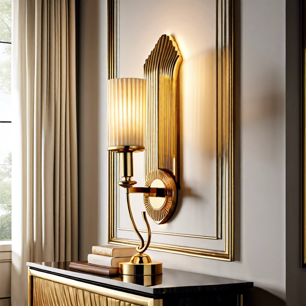 fluted sconce with a gold finish