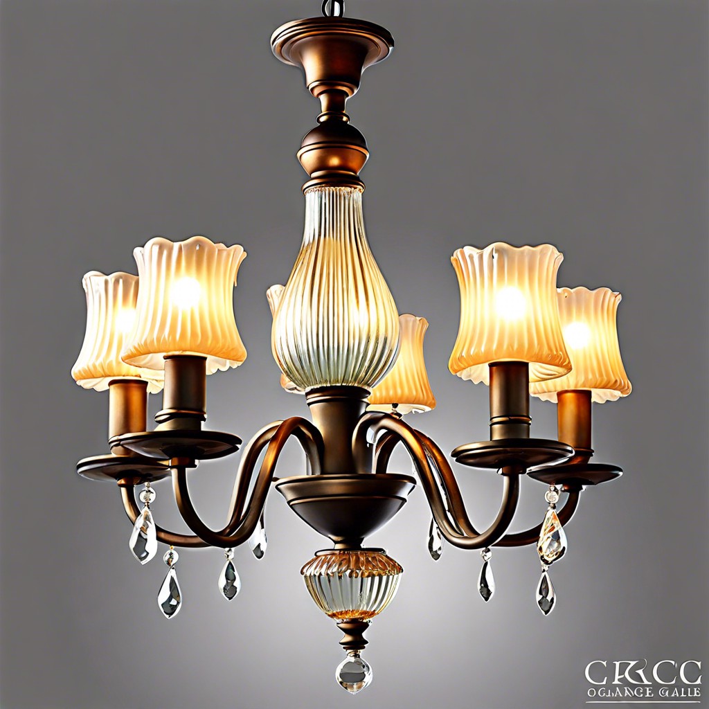 french country fluted glass chandelier