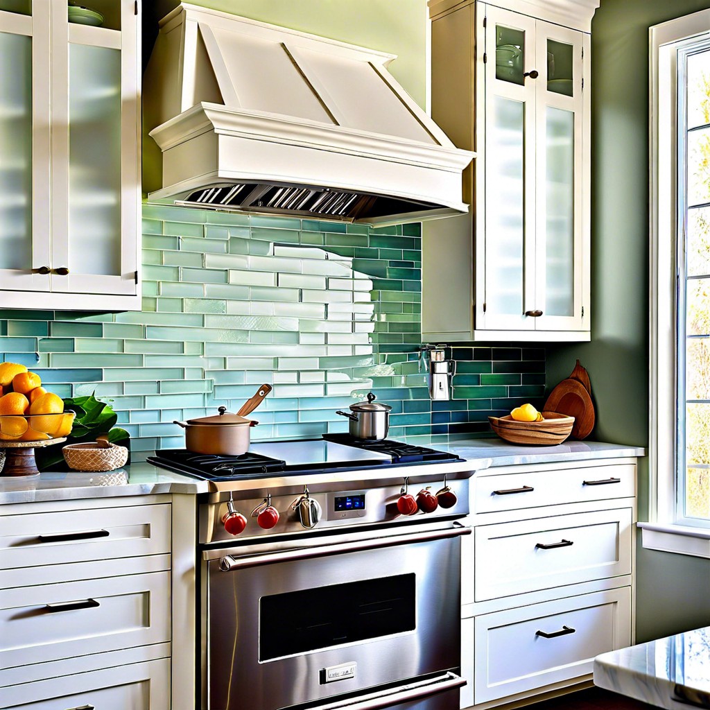 frosted glass tile accents