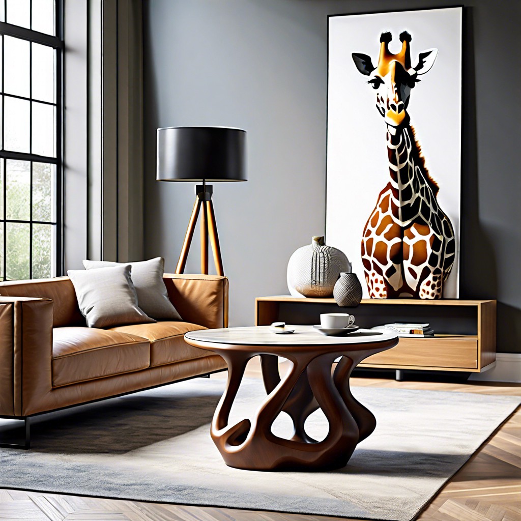 giraffe legged side coffee table
